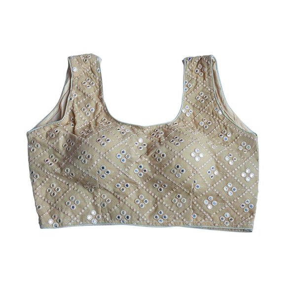 Chiro's by Jigyasa Other - Gold mirror work wear sleeveless Saree Blouse